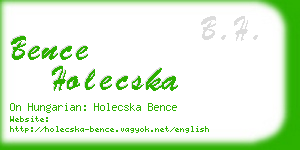 bence holecska business card